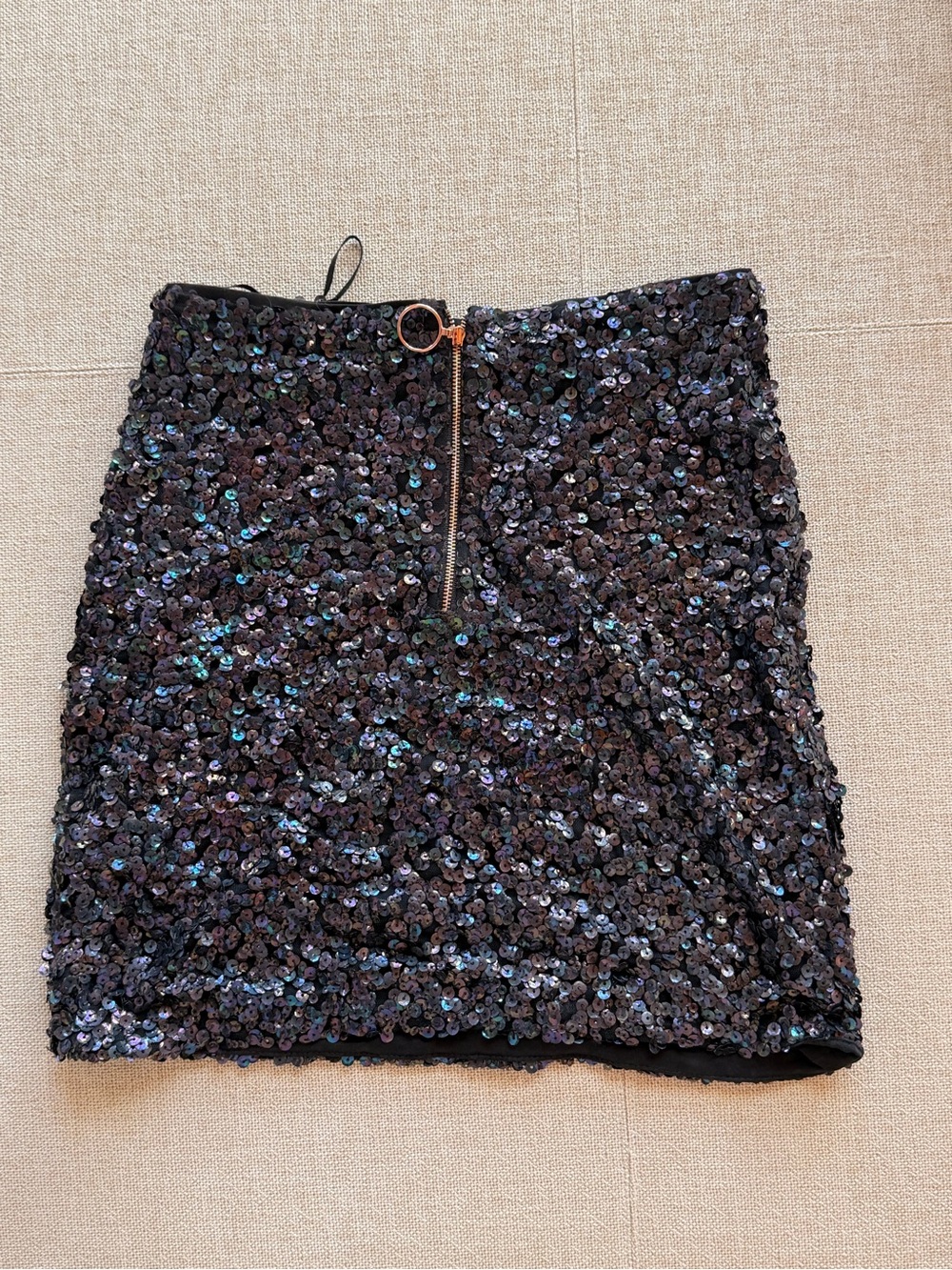 Free People Black Iridescent Sequin Mini Skirt - Picture 2 of 3